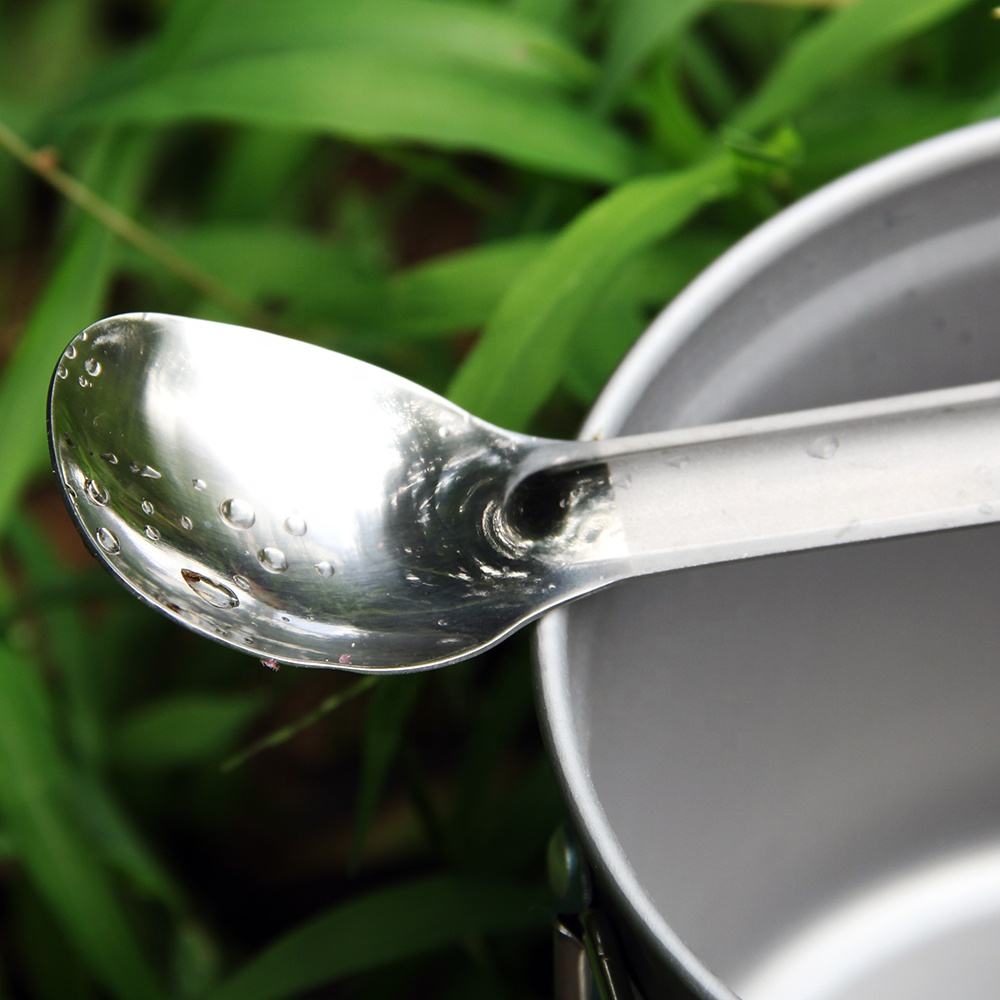 CHOKHA Titanium Long Handle Spoon & Spork Set – Ultralight with Polished Bowl for Camping, Hiking & Everyday Use