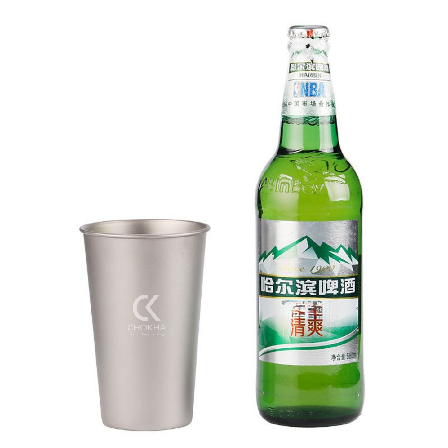 CHOKHA Titanium Beer Cup 500ml – Ultralight Coffee Mug for Camping, Hiking, Outdoor Travel