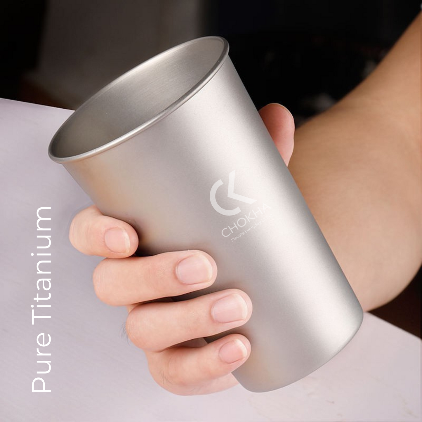 CHOKHA Titanium Beer Cup 500ml – Ultralight Coffee Mug for Camping, Hiking, Outdoor Travel