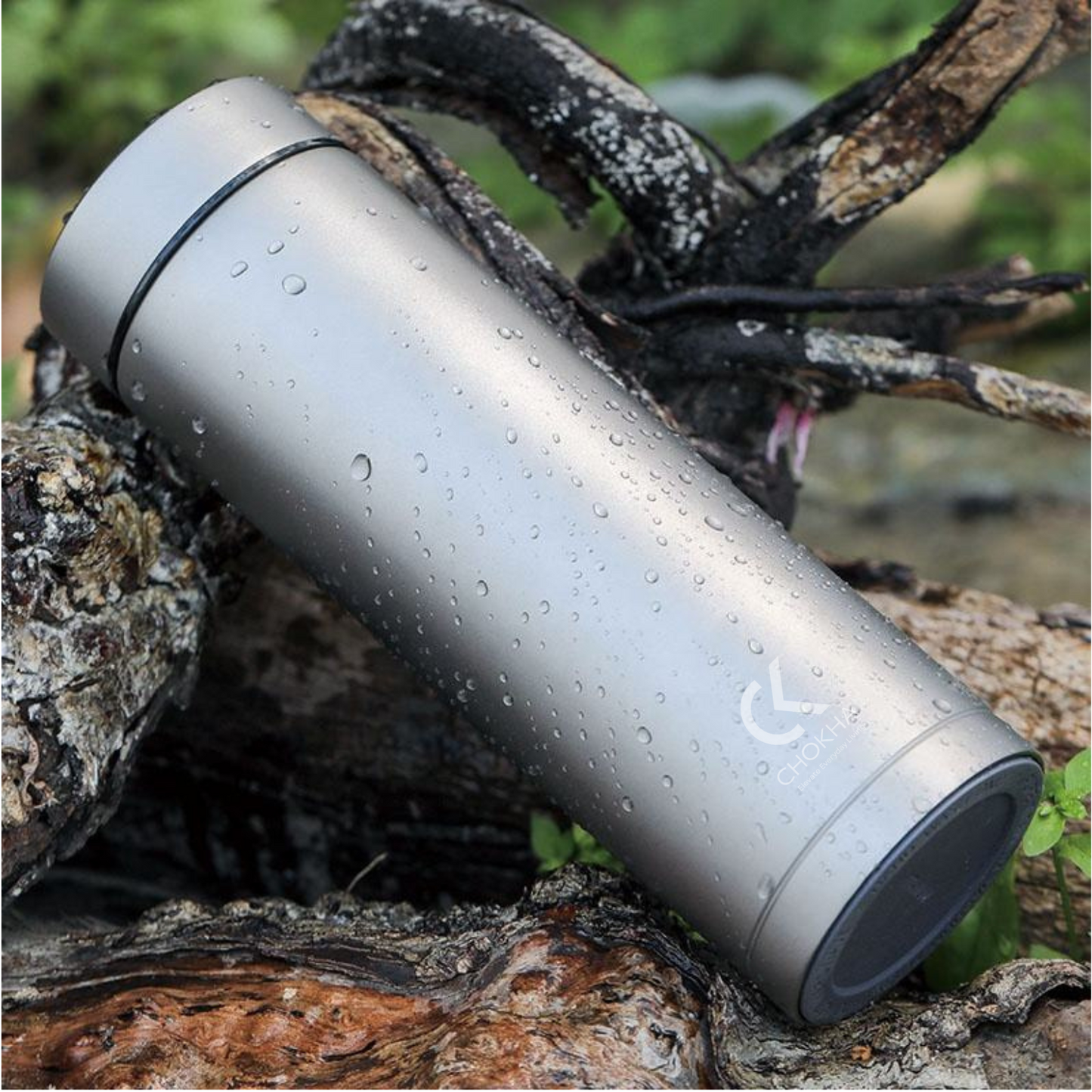 Chokha Pure Titanium Thermos Cup – 420ml | BPA-Free Double Wall Vacuum Water Bottle