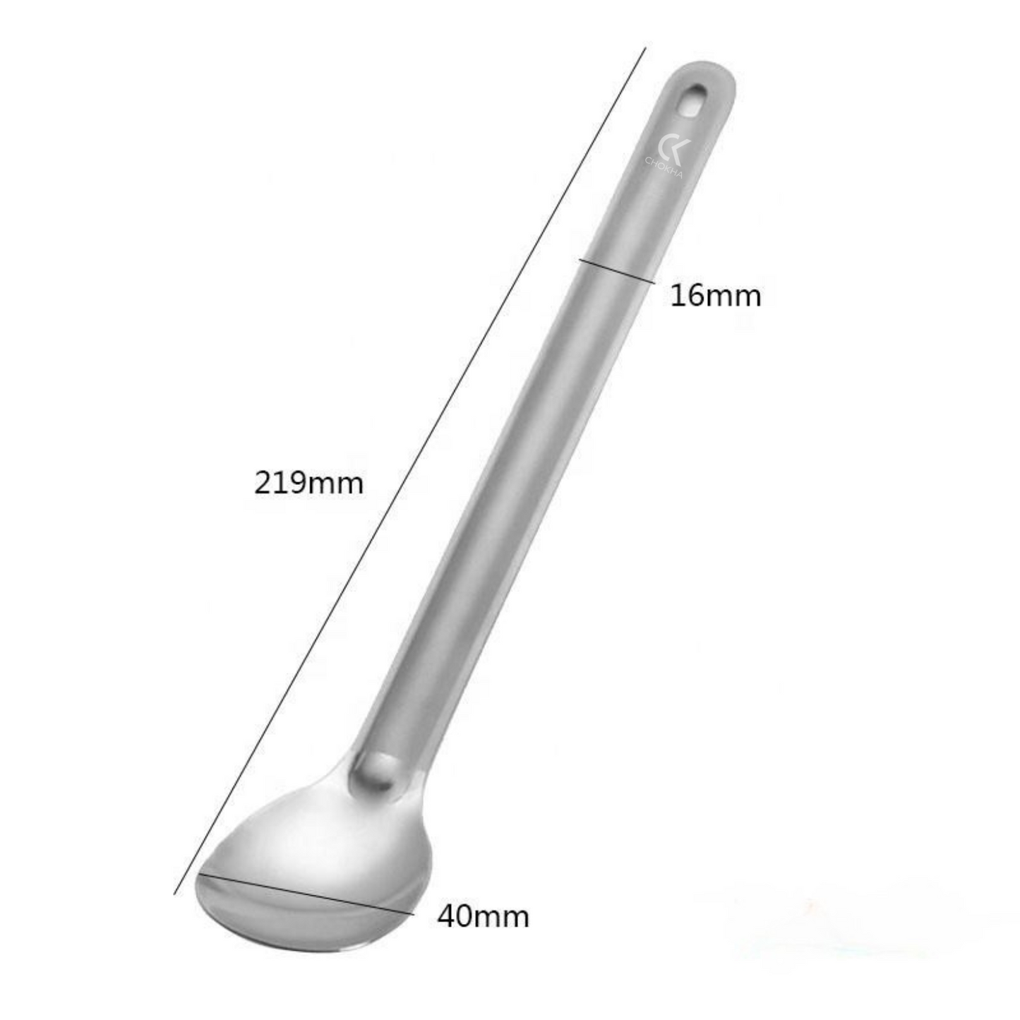 CHOKHA Titanium Long Handle Spoon & Spork Set – Ultralight with Polished Bowl for Camping, Hiking & Everyday Use