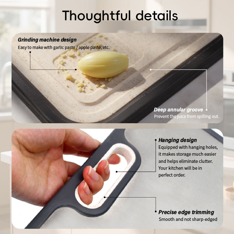 CHOKHA Titanium & Wheat Straw Cutting Board – Double-Sided, Food-Grade, Easy to Clean, Knife-Friendly, 16×11 Kitchen Cutting Board