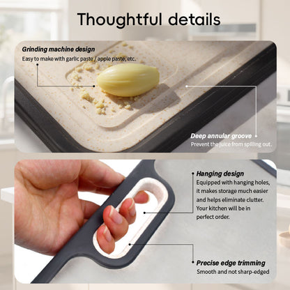 CHOKHA Titanium & Wheat Straw Cutting Board – Double-Sided, Food-Grade, Easy to Clean, Knife-Friendly, 16×11 Kitchen Cutting Board