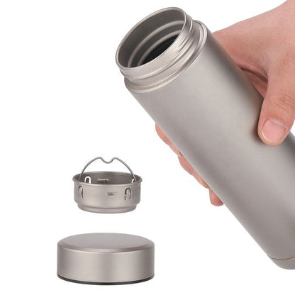 Chokha Pure Titanium Thermos Cup – 420ml | BPA-Free Double Wall Vacuum Water Bottle