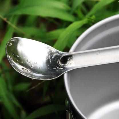 CHOKHA Titanium Long Handle Spoon & Spork Set – Ultralight with Polished Bowl for Camping, Hiking & Everyday Use