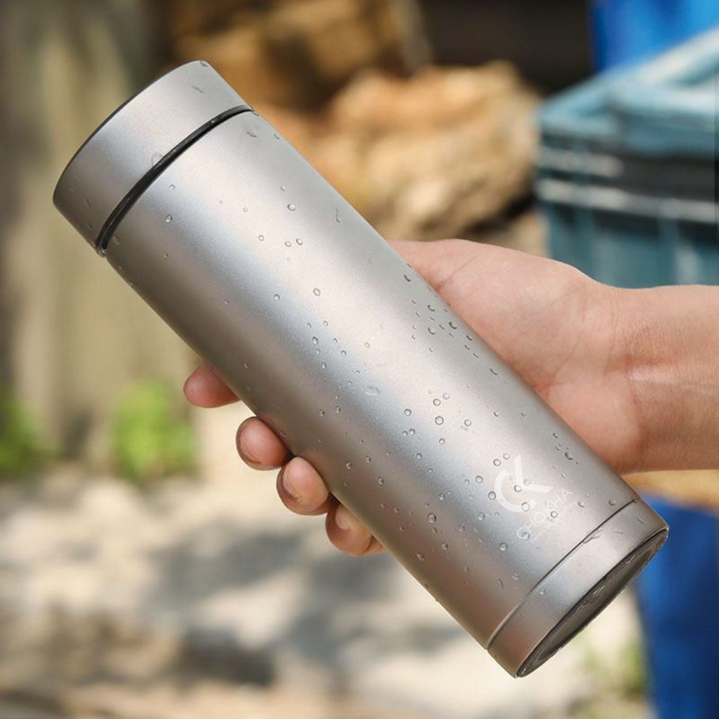 Chokha Pure Titanium Thermos Cup – 420ml | BPA-Free Double Wall Vacuum Water Bottle