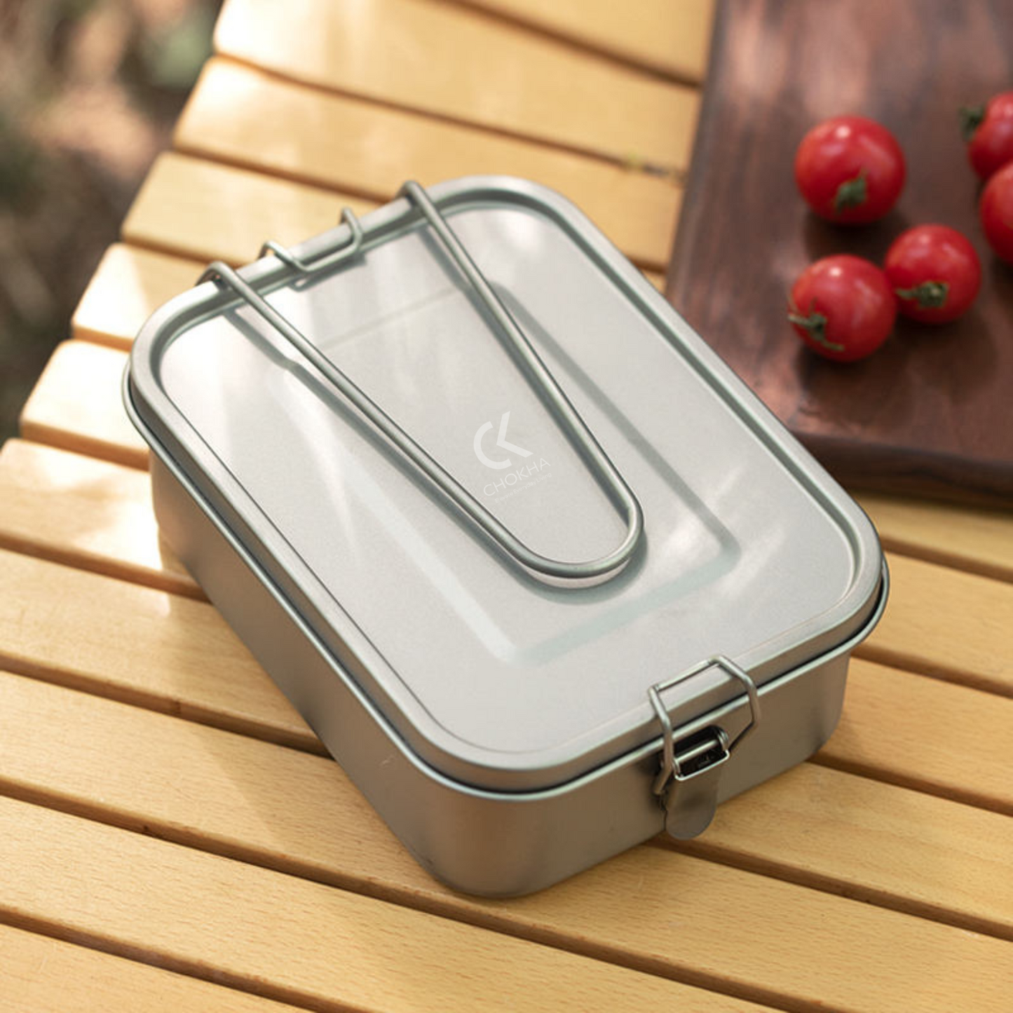 CHOKHA Pure Titanium Outdoor Lunch Box – 1200ml, Lightweight 270g, Sealed Bento Cookware for Camping, Hiking & Picnic