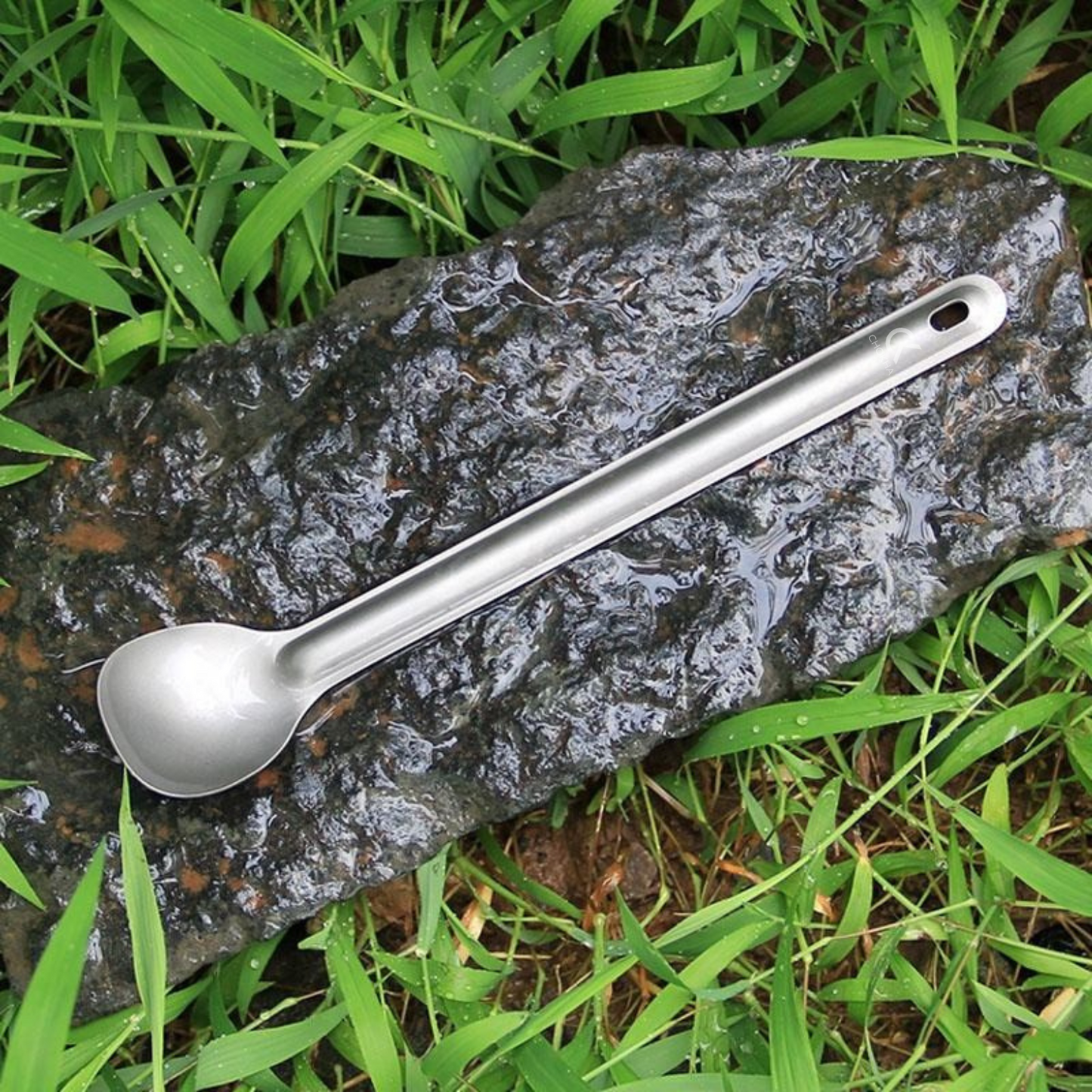 CHOKHA Titanium Long Handle Spoon & Spork Set – Ultralight with Polished Bowl for Camping, Hiking & Everyday Use